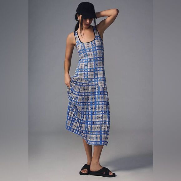 Anthropologie Dhruv Kapoor Plaid Midi Dress XL $210 - Picture 1 of 8